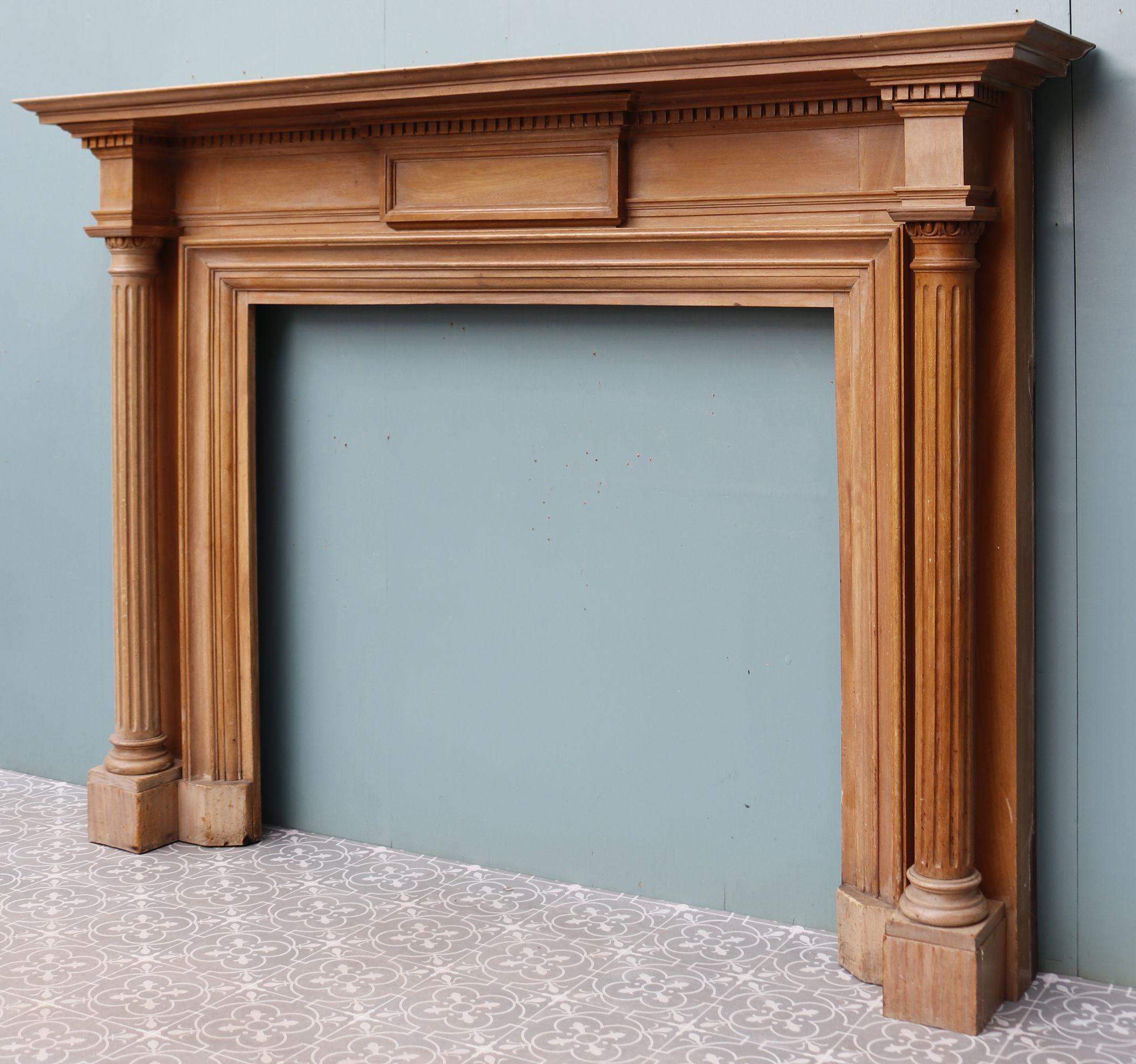 Neoclassical Columned Timber Chimney Piece In Good Condition For Sale In Wormelow, Herefordshire