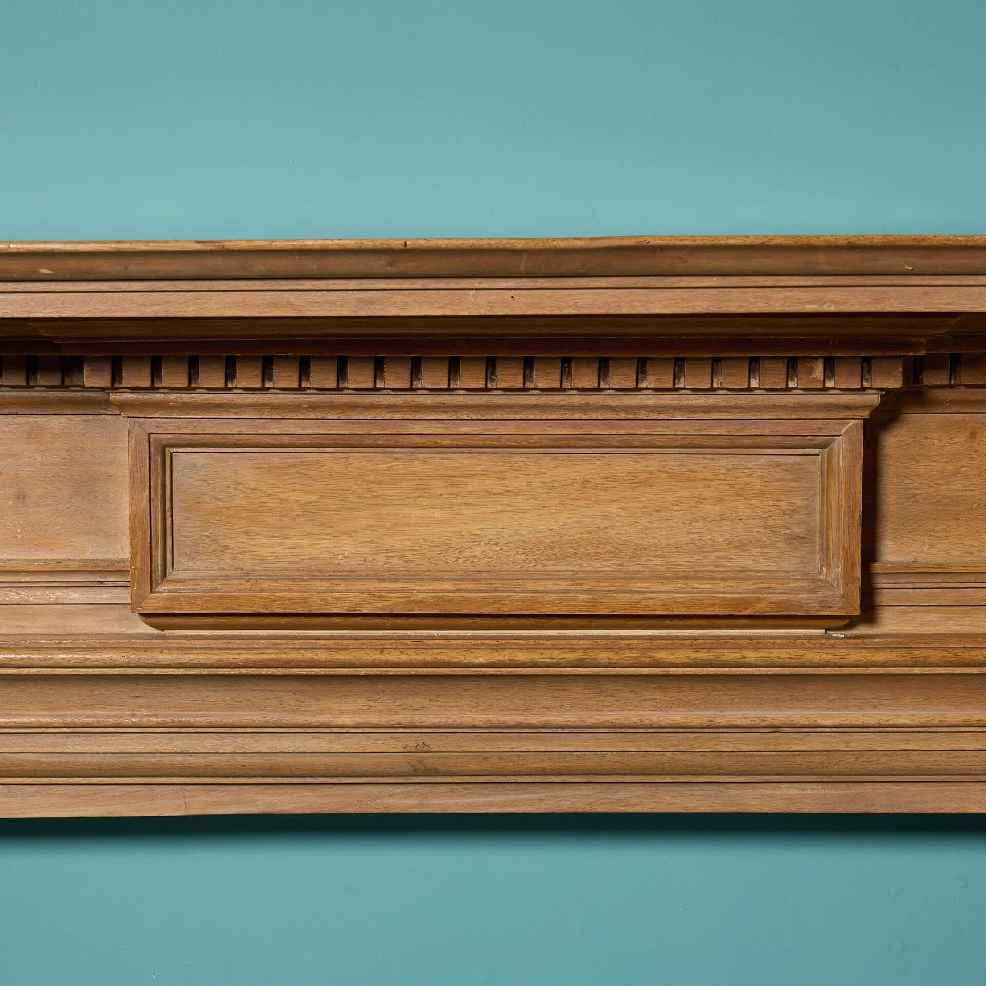 19th Century Neoclassical Columned Timber Fire Mantel For Sale