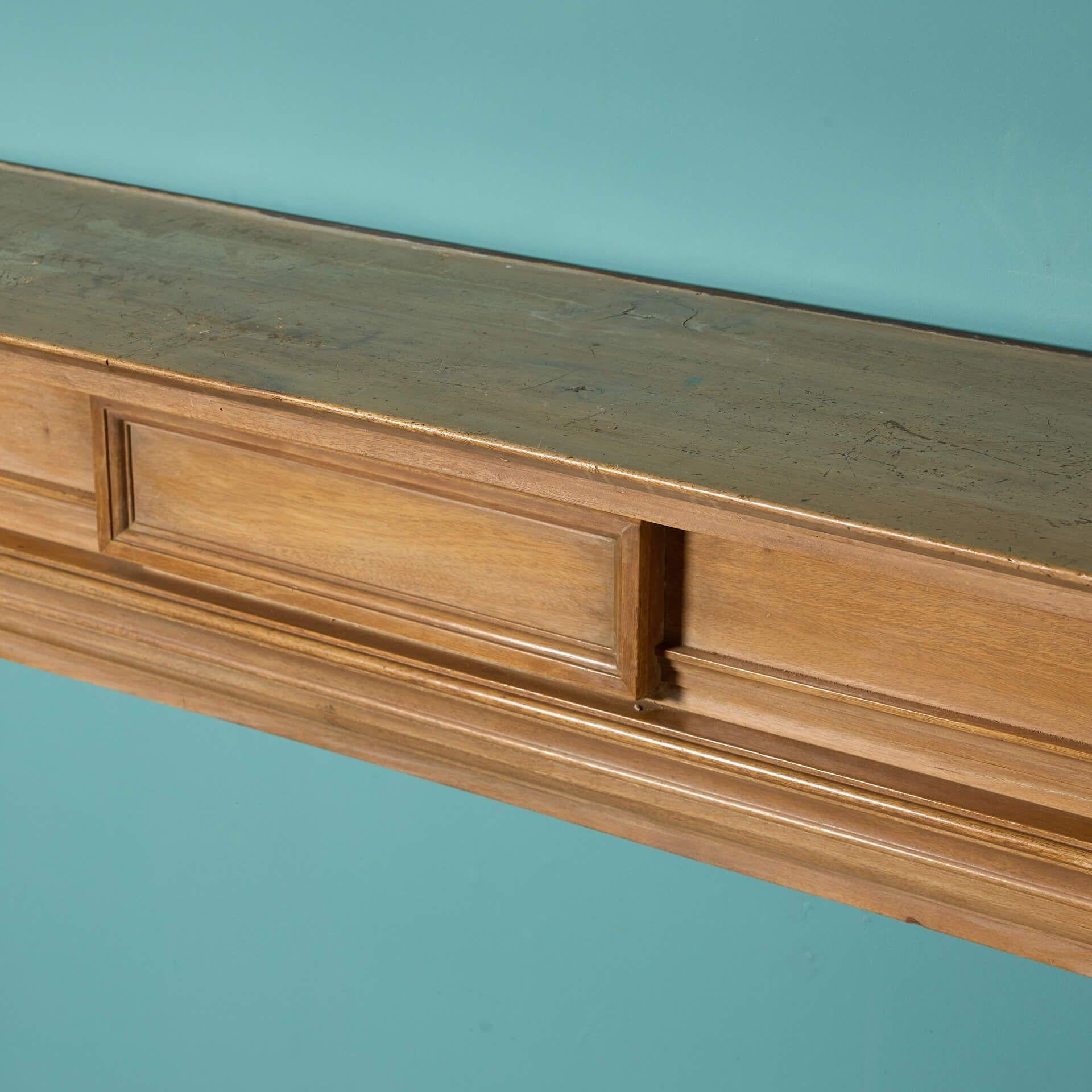 Wood Neoclassical Columned Timber Fire Mantel For Sale