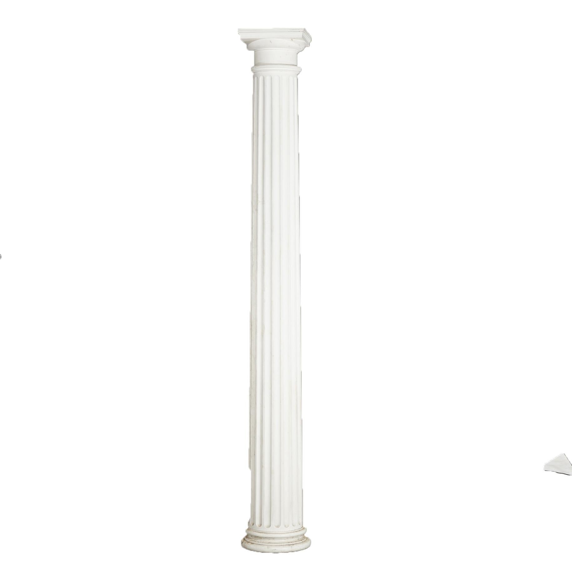 A Neoclassical style column offers composition construction in flared and fluted Doric form, 20thC

Measures- 94.25''H x 13''W x 13''D