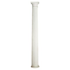 Grande colonne dorée néoclassique, hauteur 94 pouces, 20e siècle