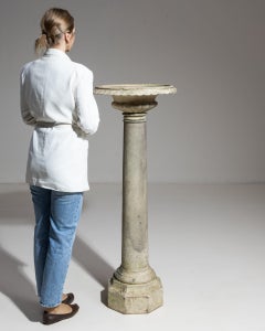 Neoclassical Concrete Pedestal Bird Bath, French, 20th Century Design