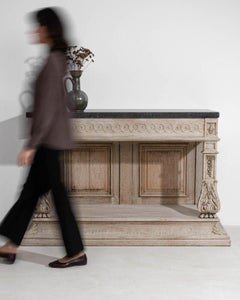 Mesa consola neoclásica de roble envejecido, Francia, década de 1870