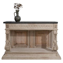 Mesa consola neoclásica de roble envejecido, Francia, década de 1870