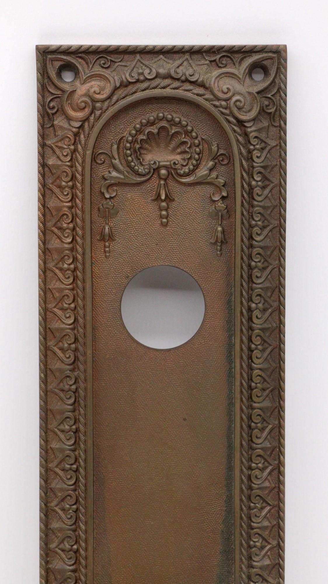 Neoklassische Kupfer gewaschene Bronze Eingang Tür zieht, 18 in, lange antike Griffe (amerikanisch)