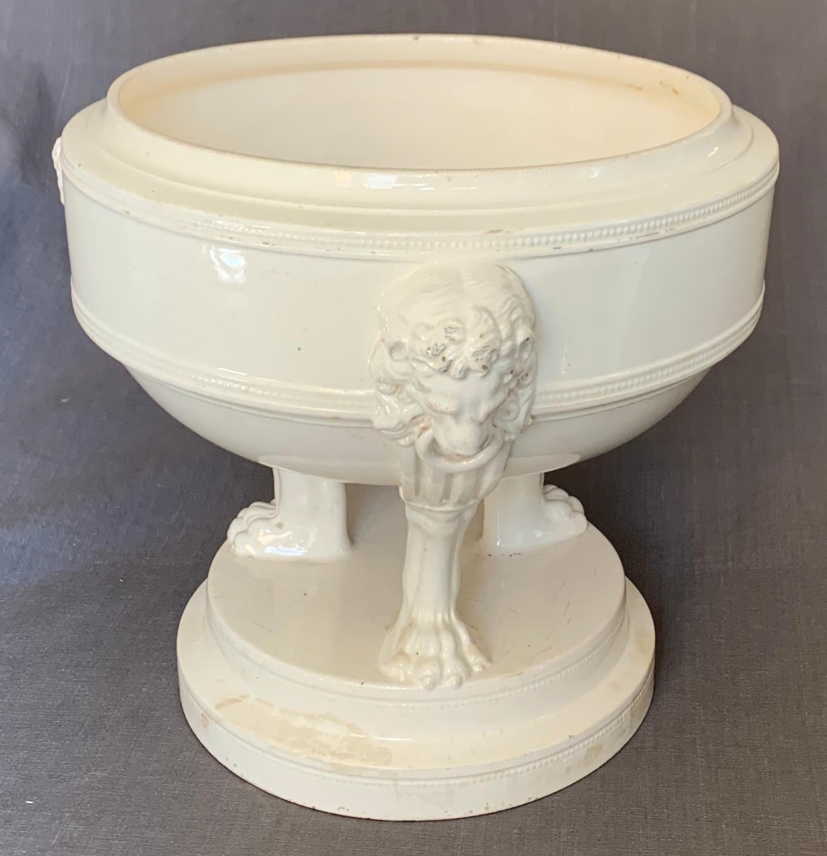19th Century Neoclassical Creamware Cachepot