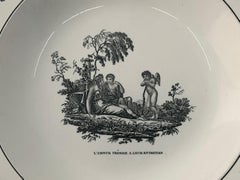 Cupid Neoclassical Creil Creamware Plate