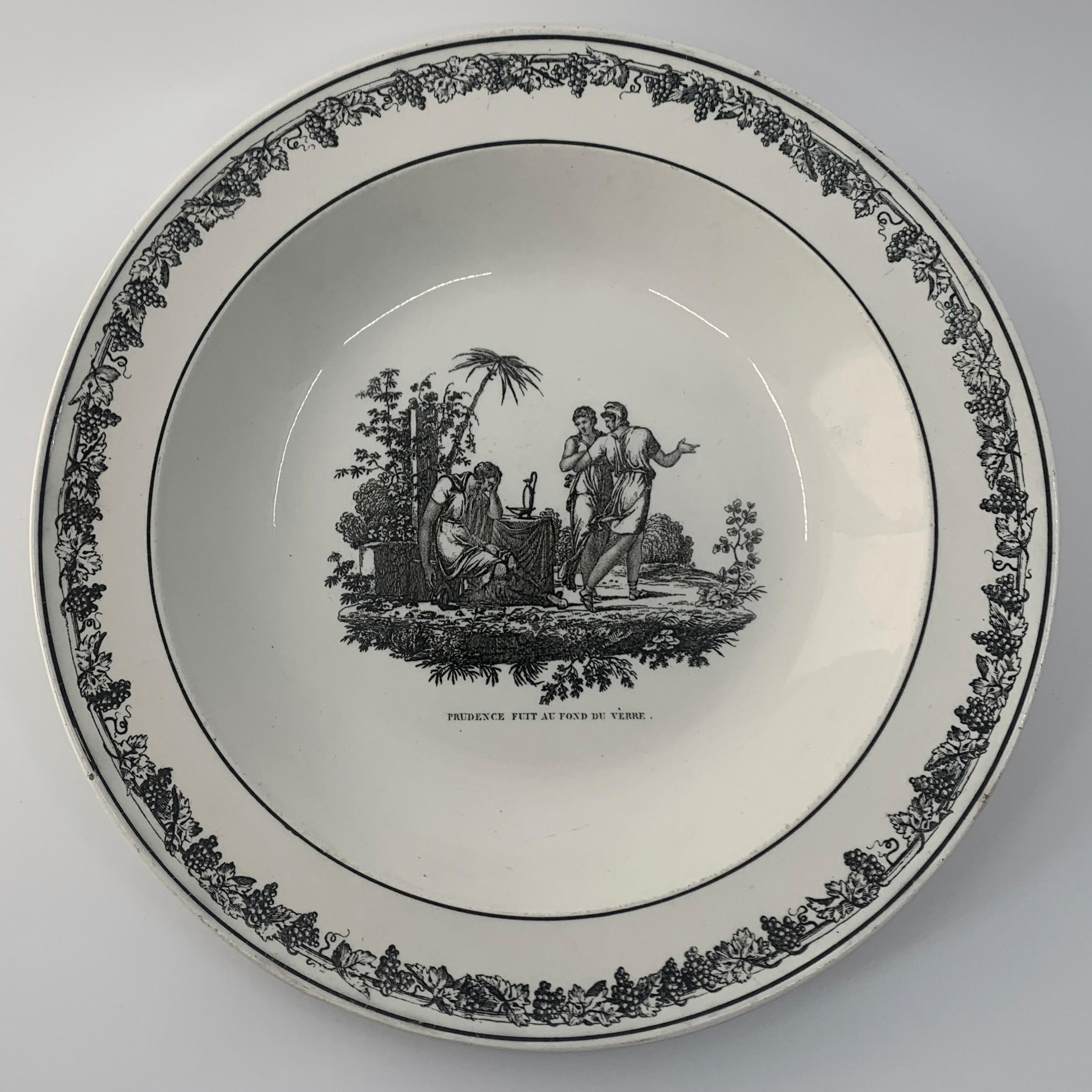 French Neoclassical Creil Creamware Plate For Sale