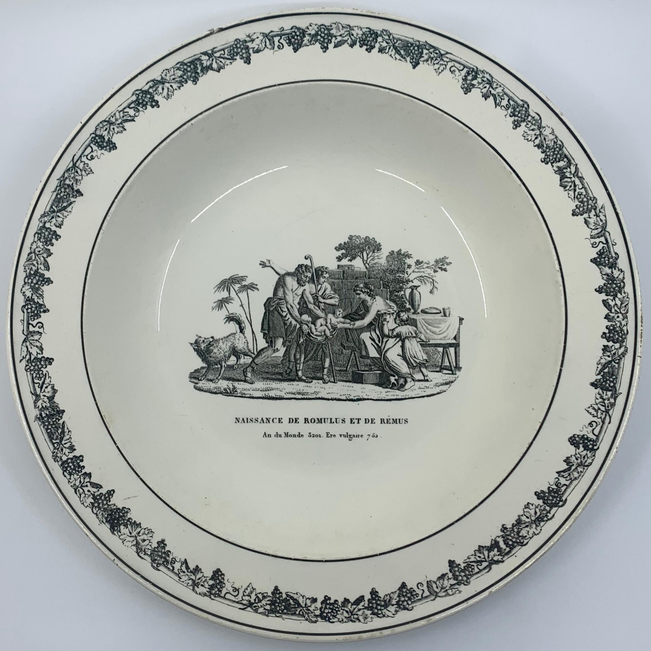 French Neoclassical Creil Creamware Plate For Sale