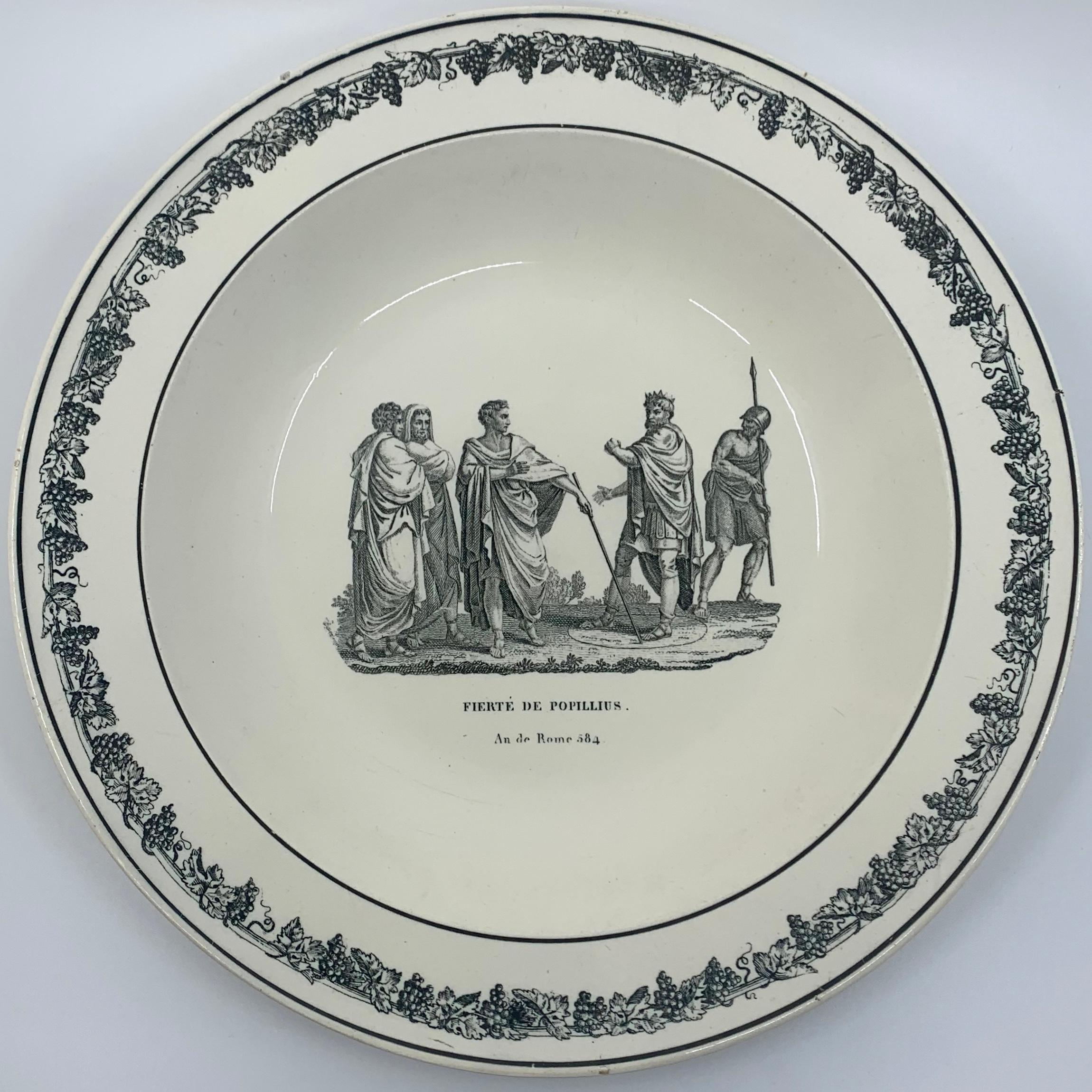 French Neoclassical Creil Creamware Plate For Sale