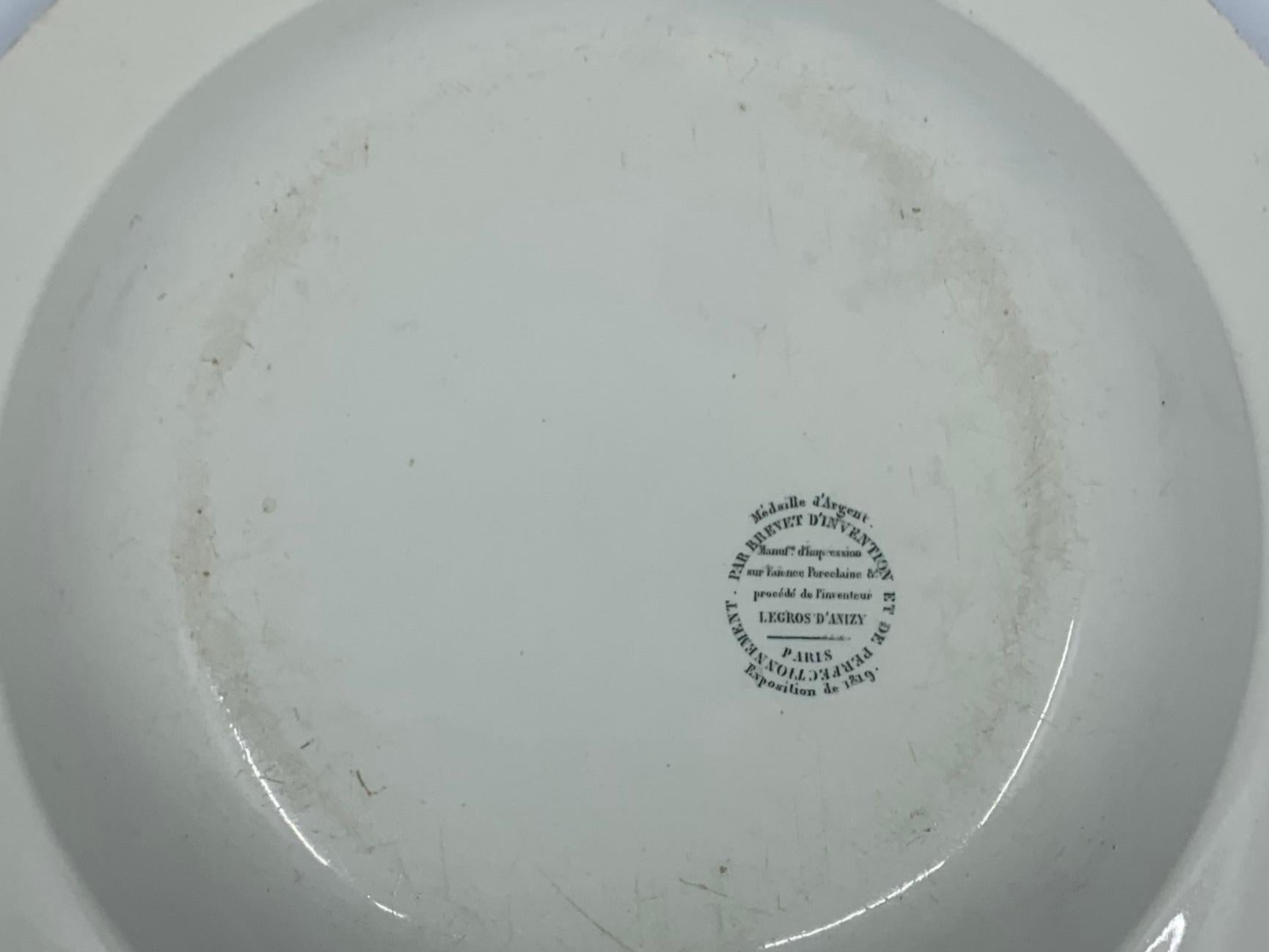19th Century Neoclassical Creil Creamware Plate For Sale