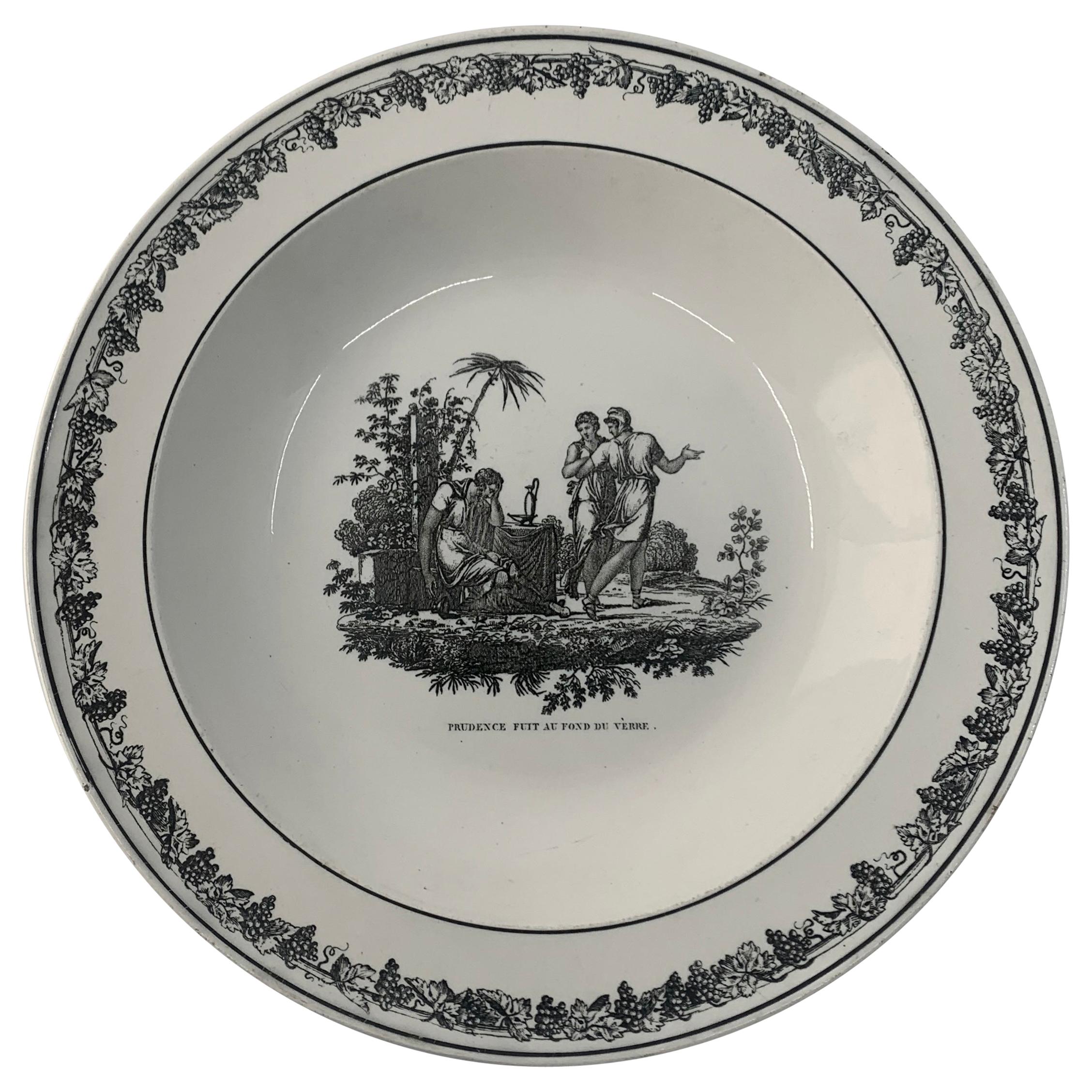 Neoclassical Creil Creamware Plate For Sale