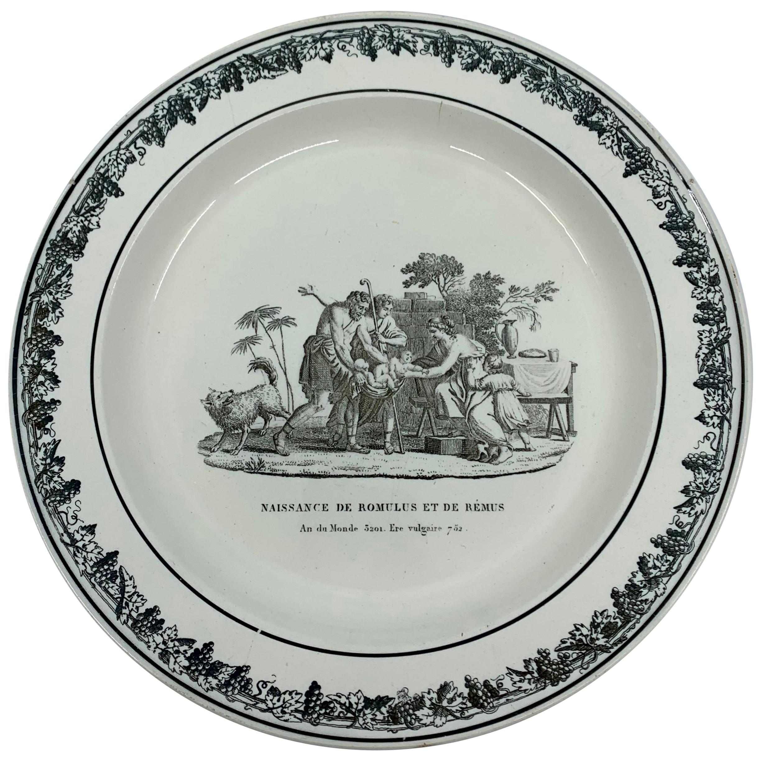 Neoclassical Creil Creamware Plate For Sale