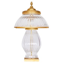 Lampe de table néoclassique en cristal et bronze, 20e siècle