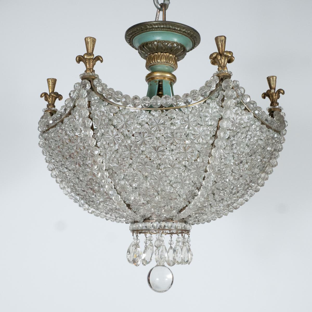 French Neoclassical Crystal Beaded 