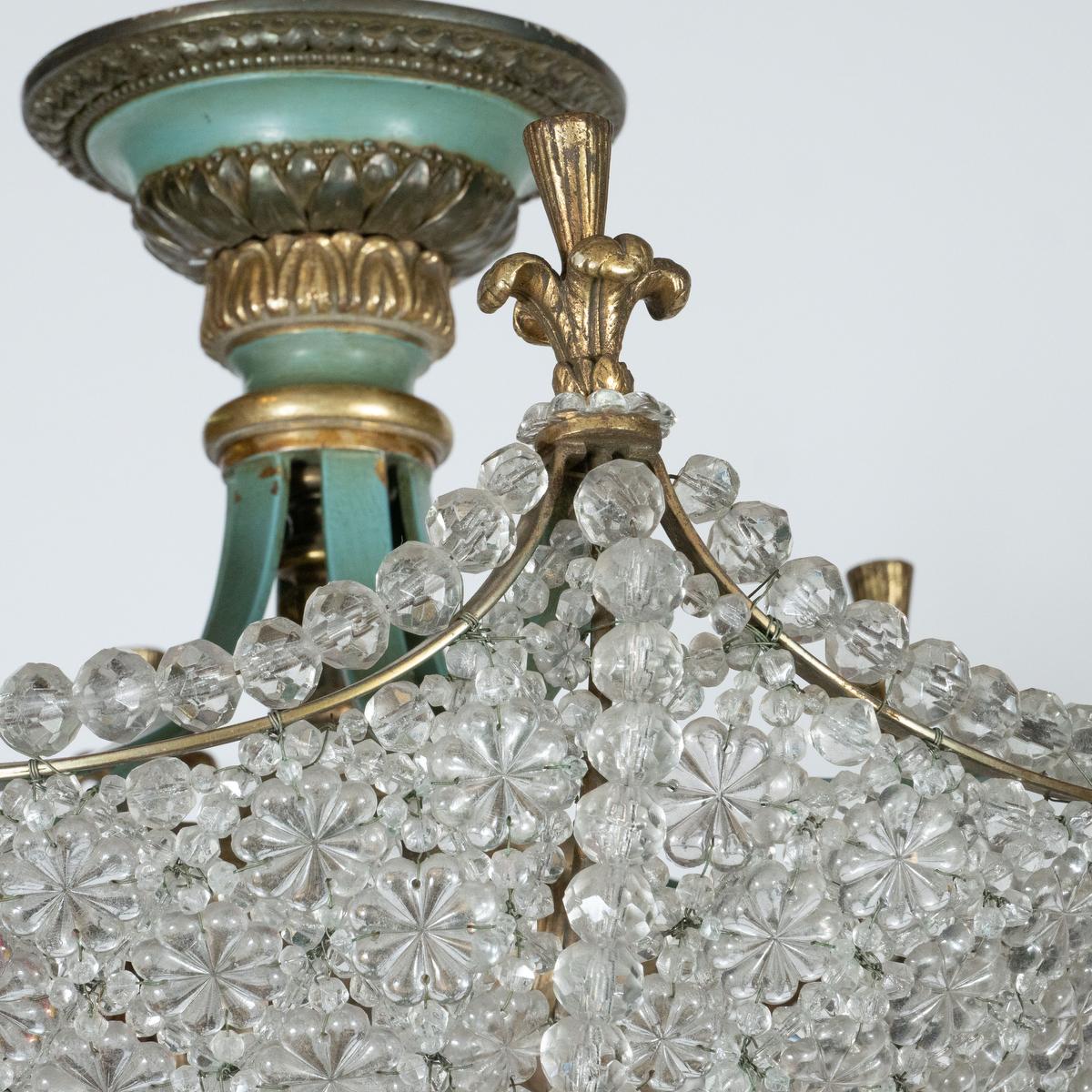 Mid-20th Century Neoclassical Crystal Beaded 