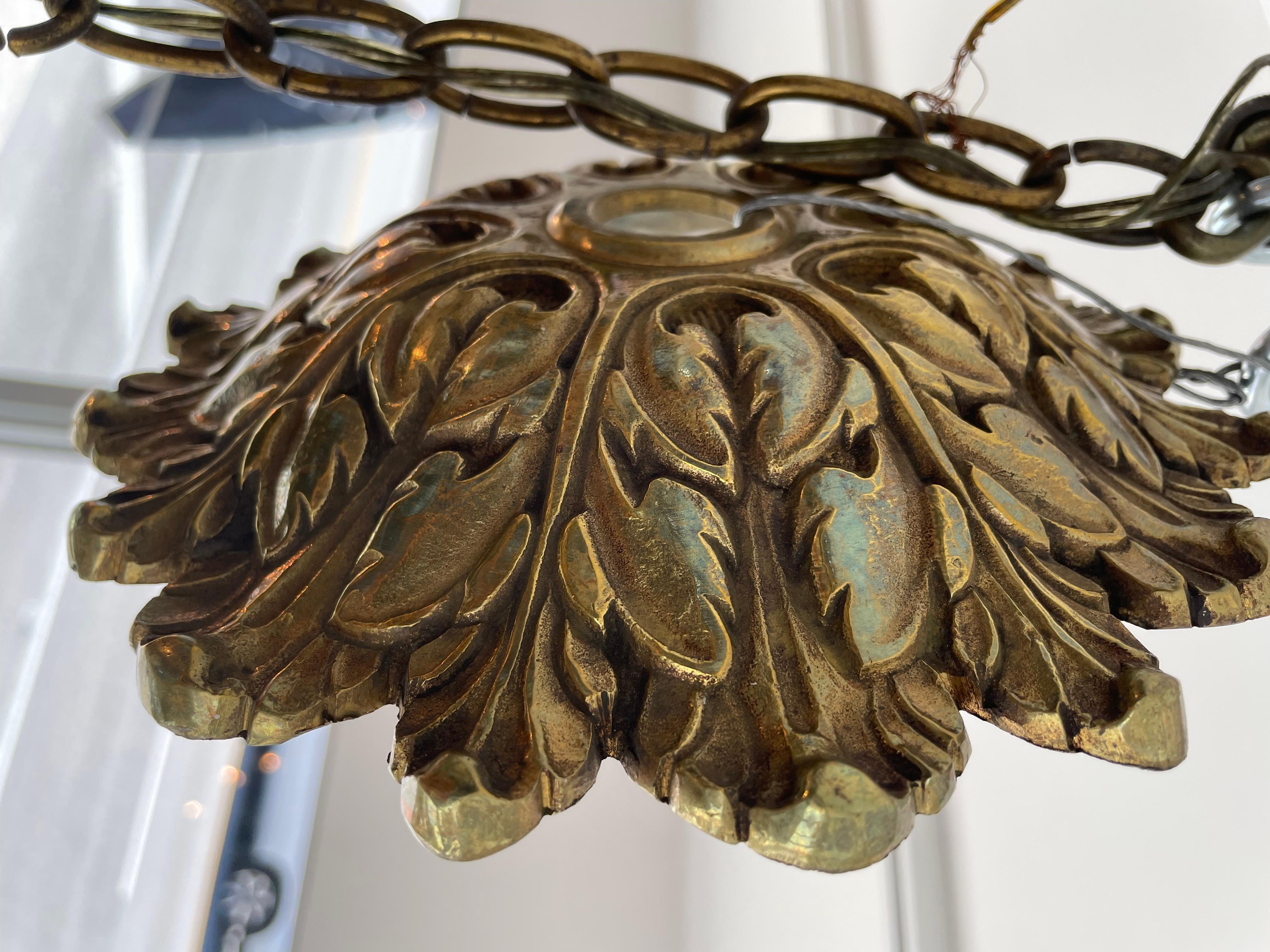 Bronze Louis XVI Style Crystal Chandelier For Sale