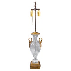 Neoclassical Crystal Cut Ormolu Table Lamp