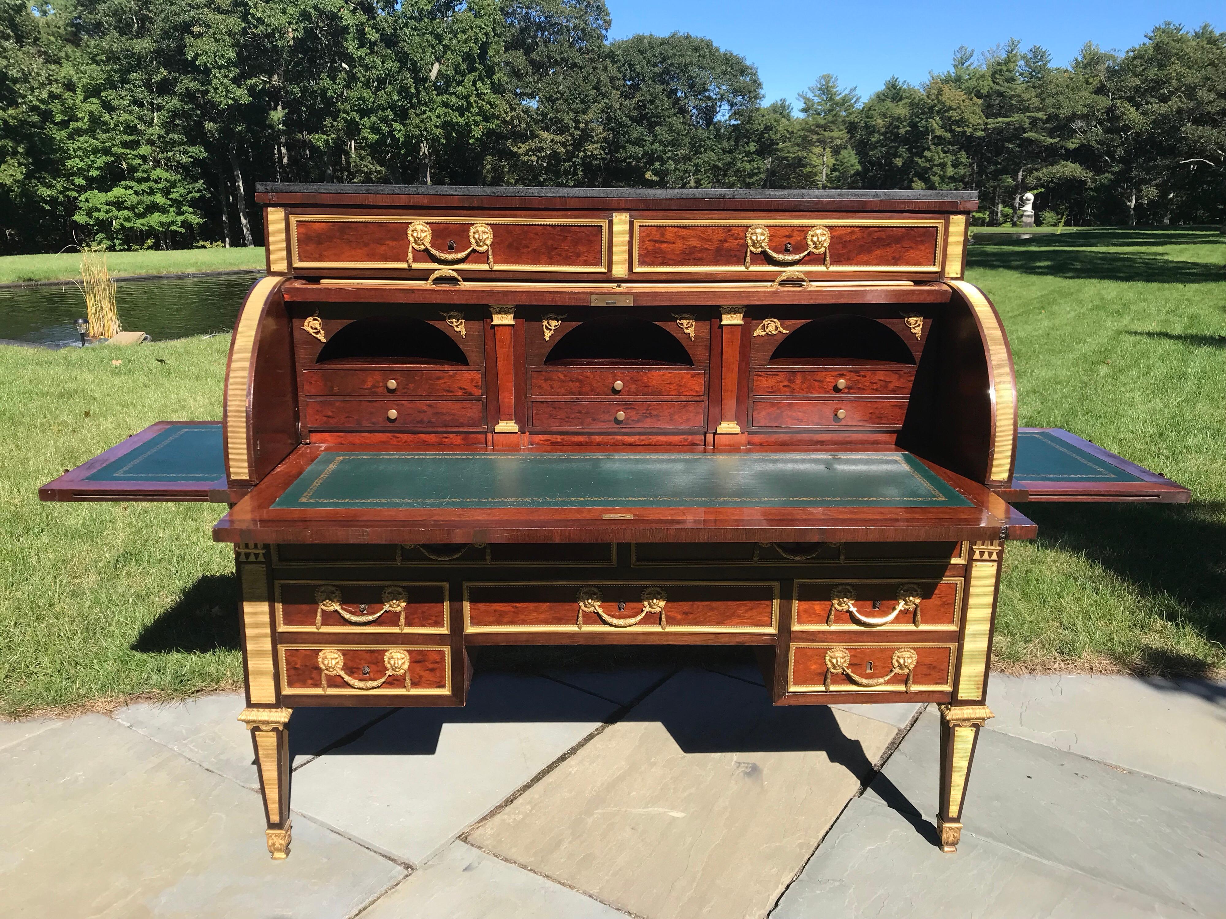 Early 19th Century A Russian Neoclassical Roll Top Writing Desk For Sale