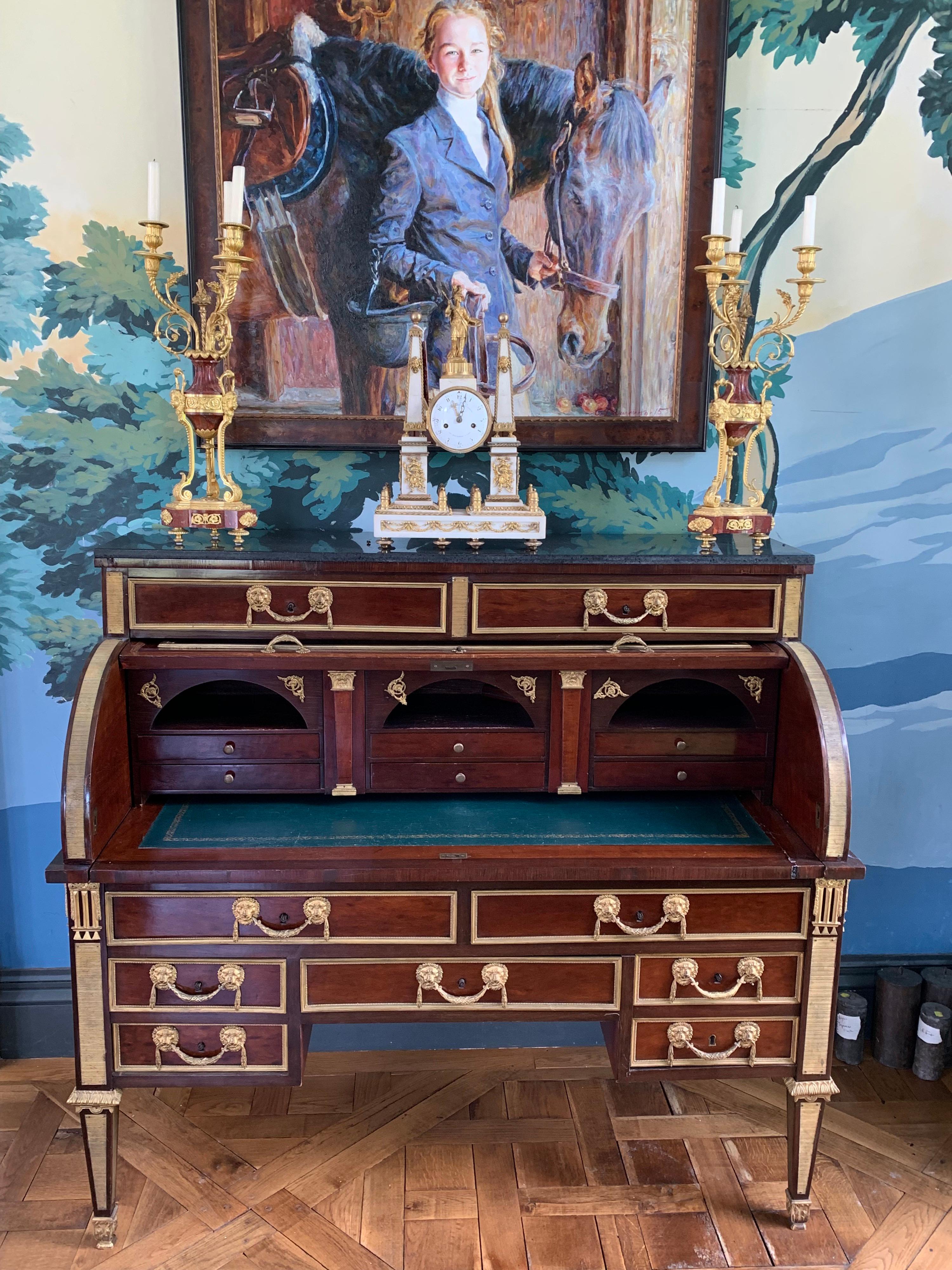 A Russian Neoclassical Roll Top Writing Desk For Sale 2