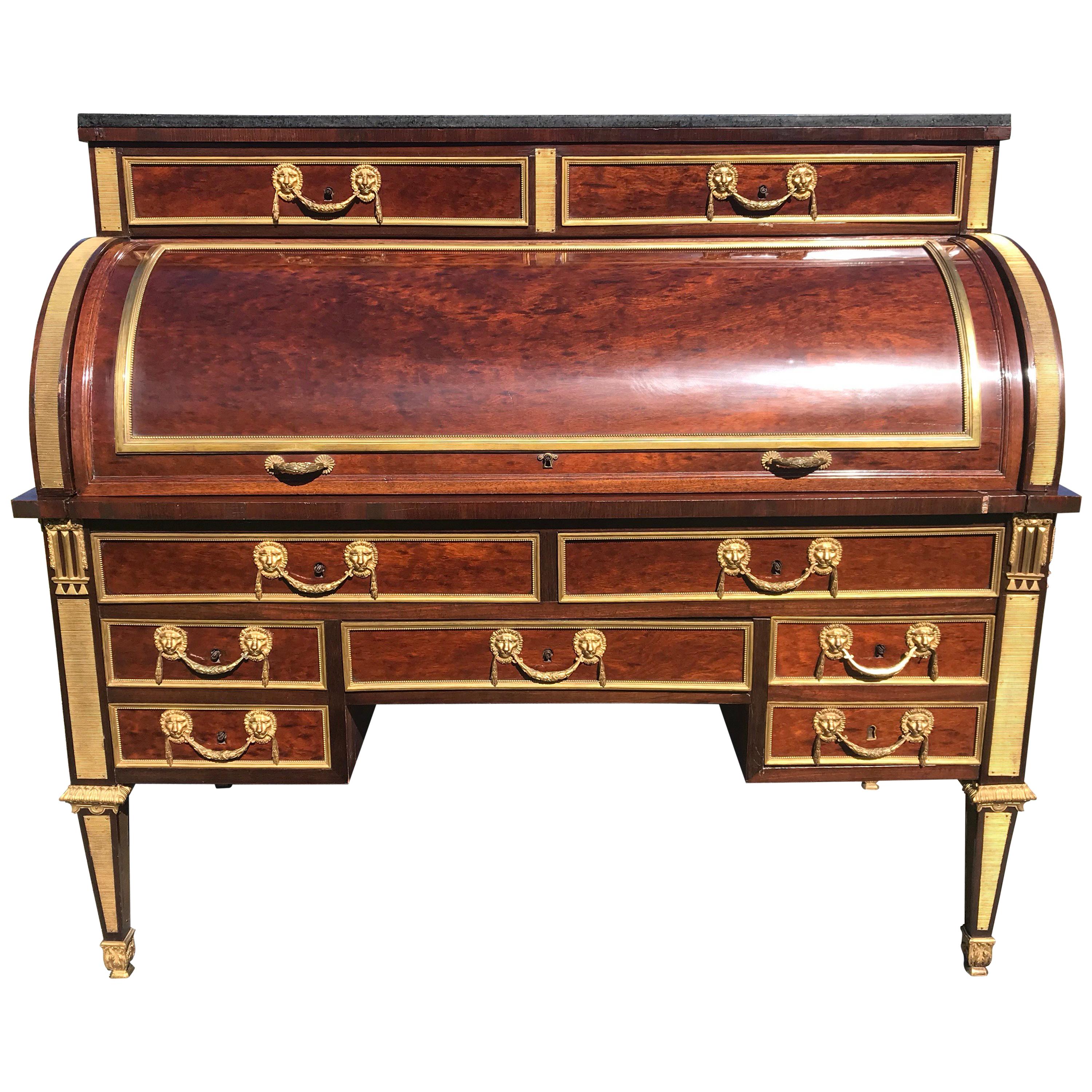 A Russian Neoclassical Roll Top Writing Desk