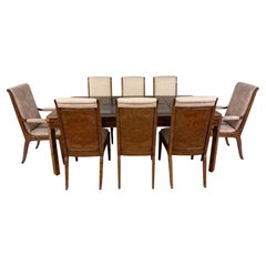 Tavolo da pranzo in stile neoclassico con 8 sedie di Mastercraft