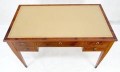 Neoclassical Directoire Style Beige Leather Top Crotch Mahogany Tepered Leg Desk