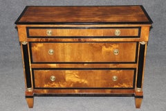 Neoclassical Directoire Style Brass Mounted 3 Drawer Commode By Century