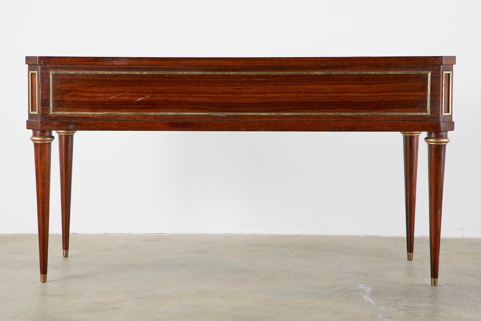 Neoclassical Directoire Style Bronze Mounted Mahogany Desk In Good Condition In Rio Vista, CA