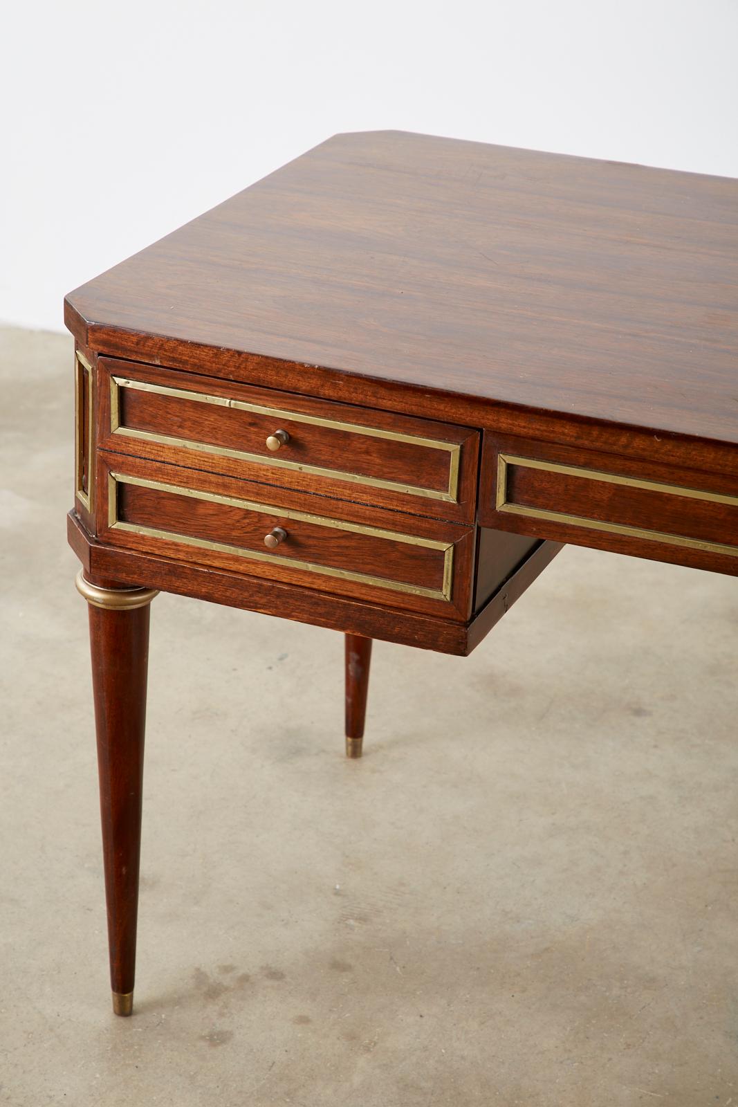 20th Century Neoclassical Directoire Style Bronze Mounted Mahogany Desk