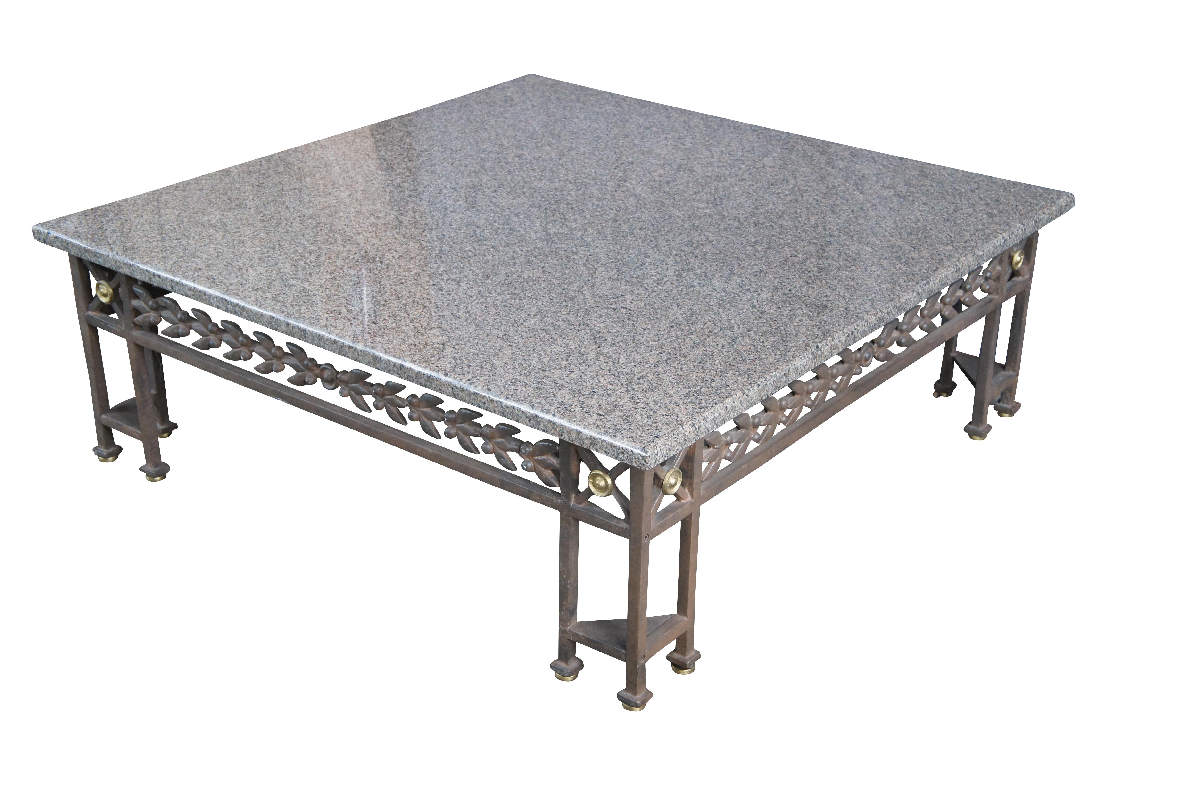 Table à Cocktail Café Néoclassique Style Directoire Fer Forgé Granit 50