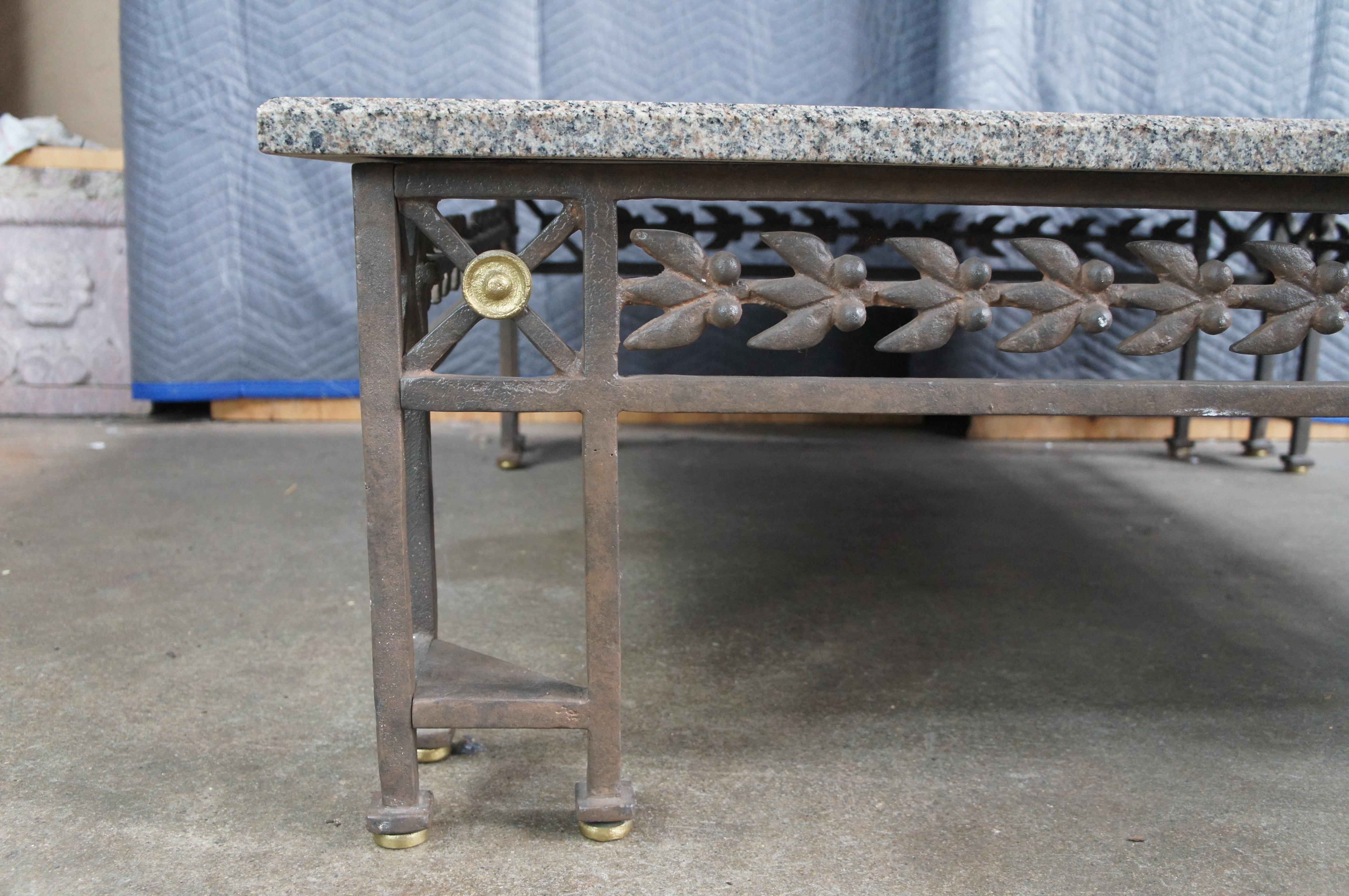 Table à Cocktail Café Néoclassique Style Directoire Fer Forgé Granit 50
