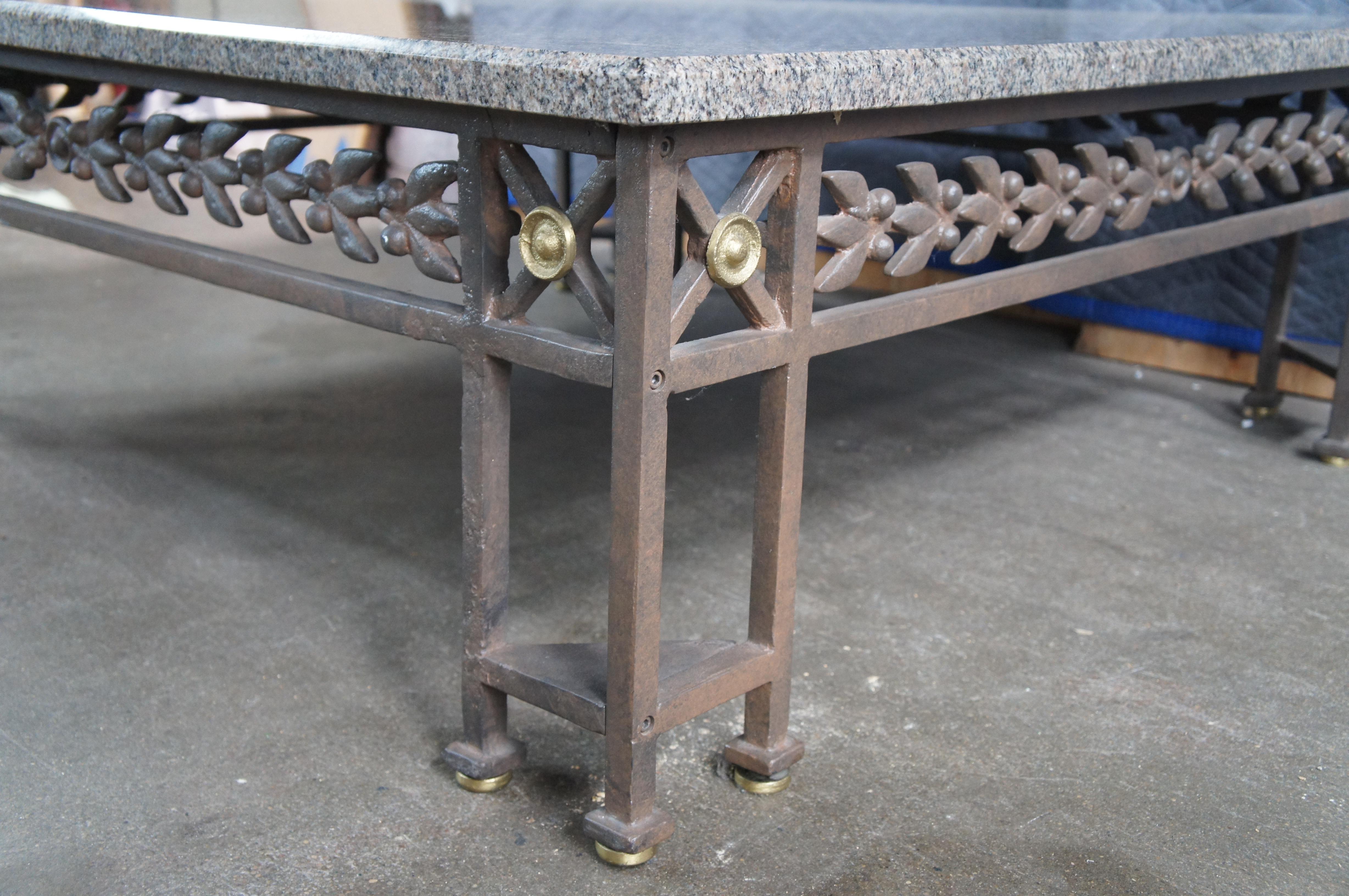 Table à Cocktail Café Néoclassique Style Directoire Fer Forgé Granit 50