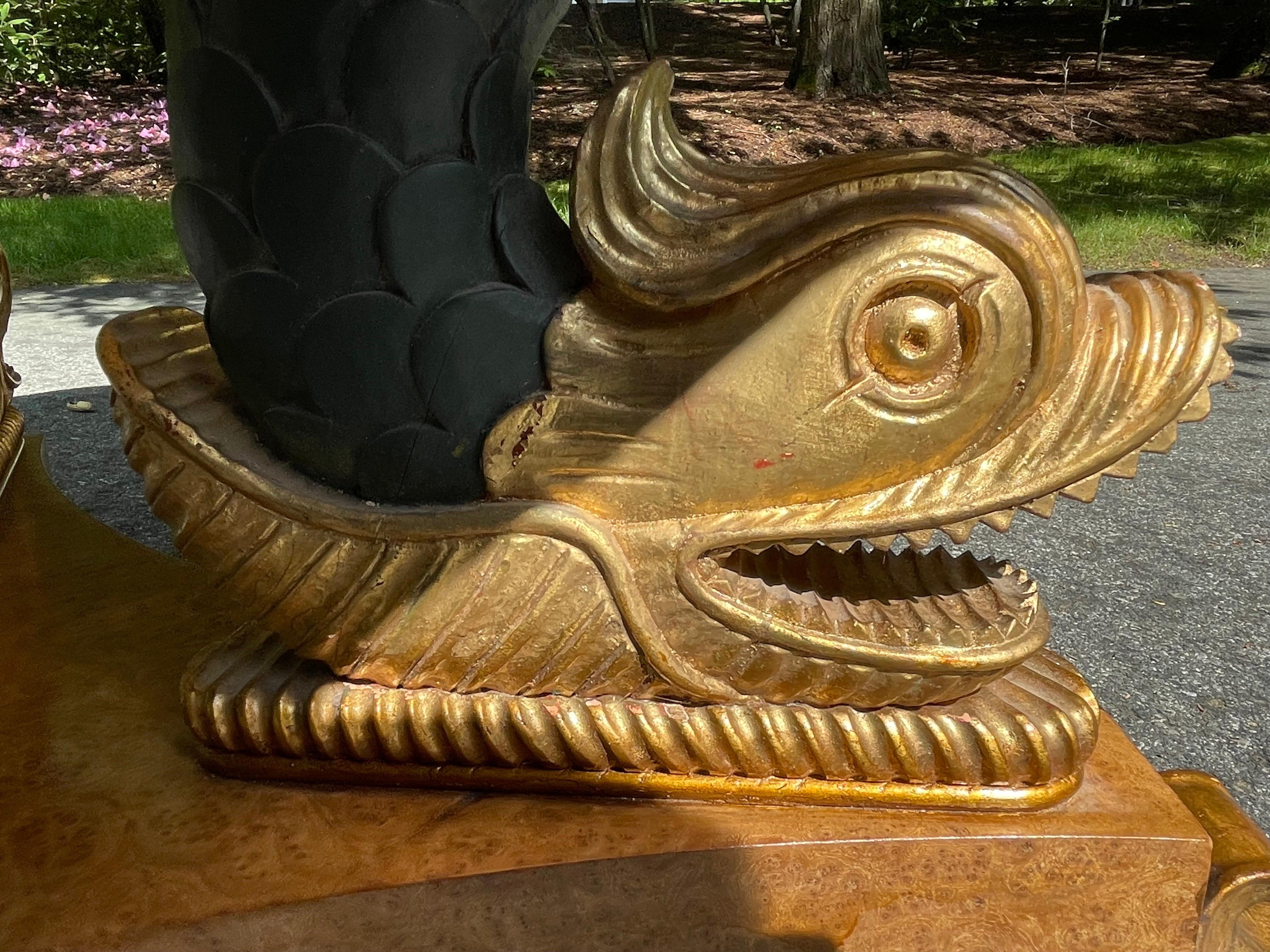 Neoclassical Dolphin Center Table In Good Condition For Sale In New Haven, CT
