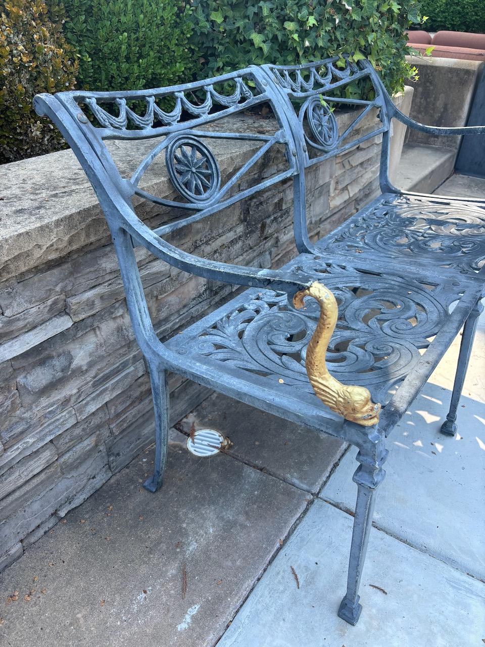 Neoclassical NeoClassical Dolphin motif Settee by Molla For Sale