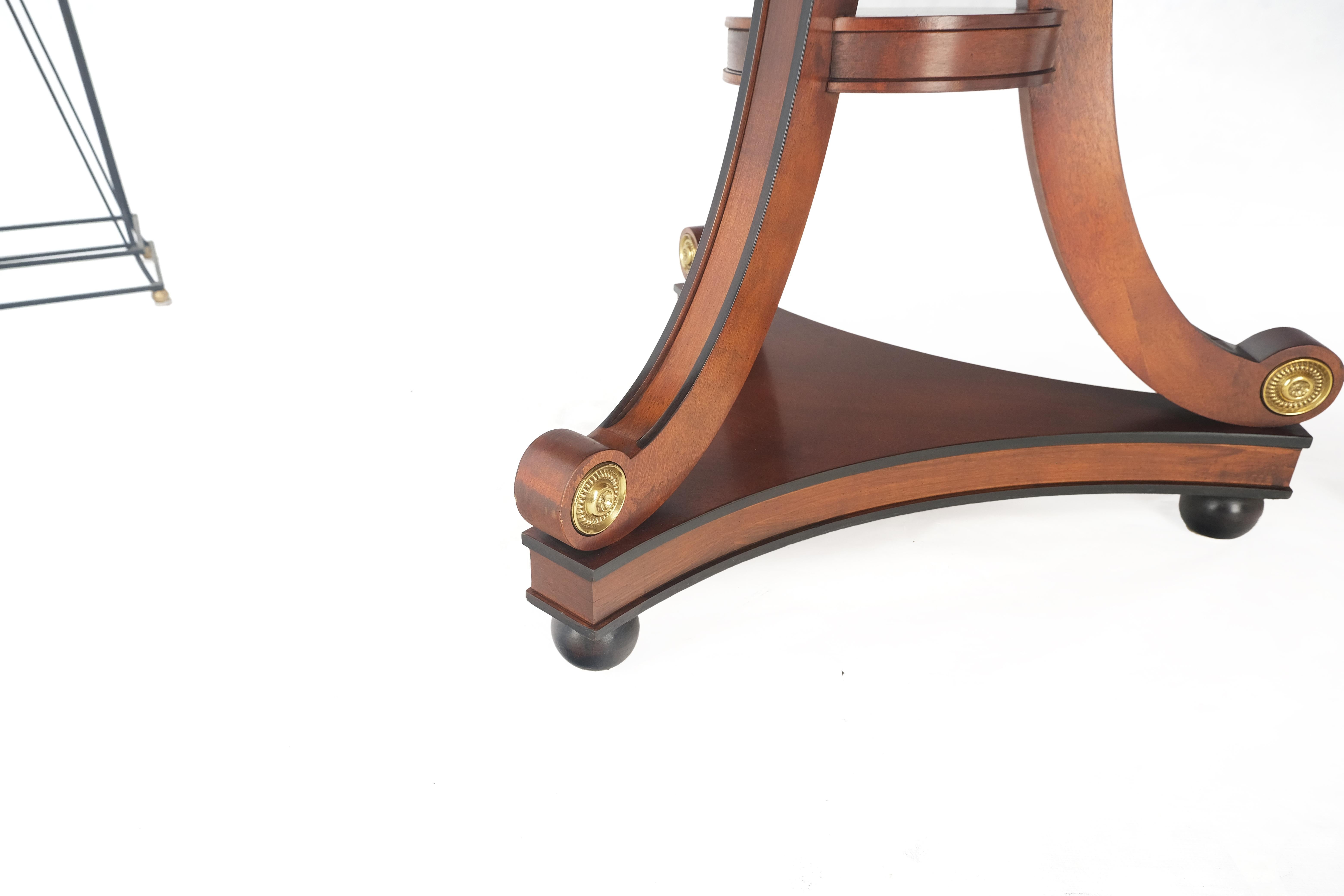 Neoclassical Double Pedestal Oval Banded Dining Table 2 Leafs  8 Chairs Set MINT 3