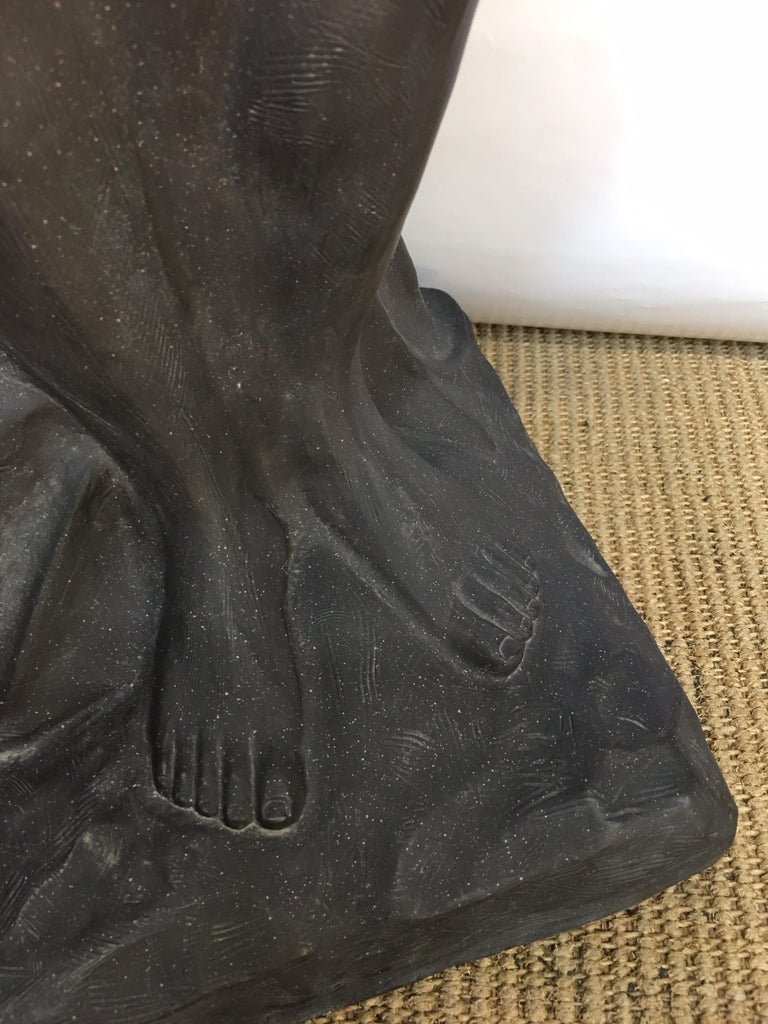 Neoclassical Draped Roman Male Sculpture Figure with Greek Key Motif at ...