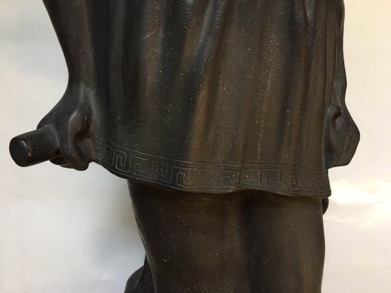 Neoclassical Draped Roman Male Sculpture Figure with Greek Key Motif at ...
