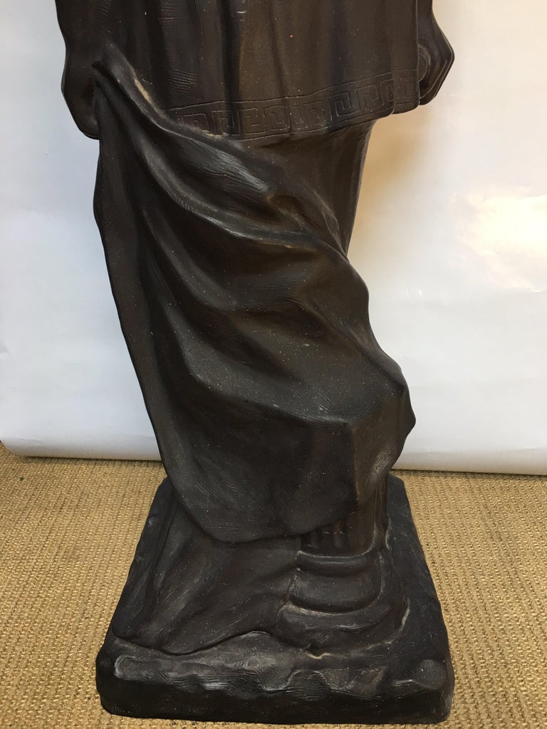 Neoclassical Draped Roman Male Sculpture Figure with Greek Key Motif at ...