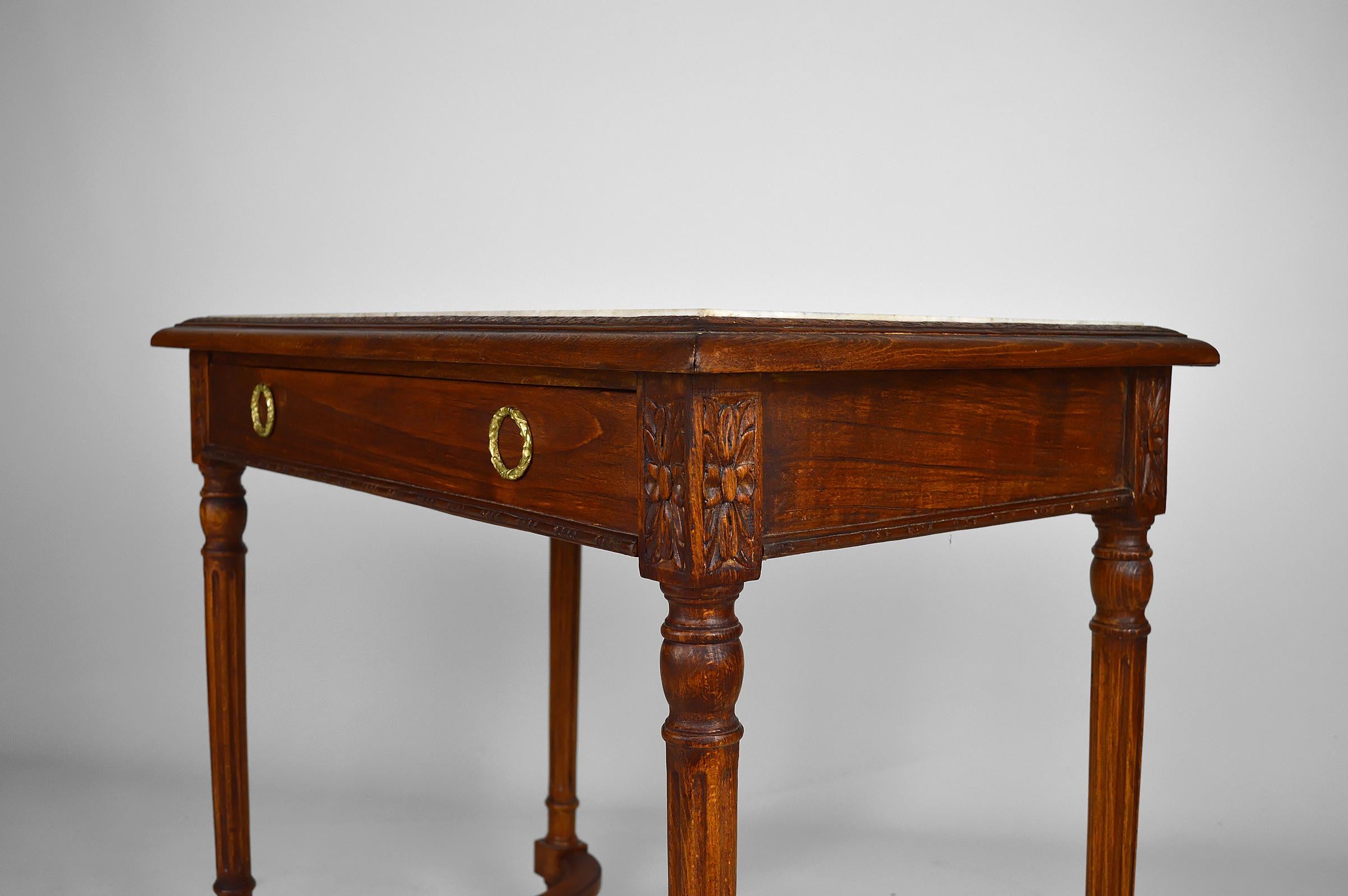 Carved Neoclassical dressing table / desk / Louis XVI, France, circa 1900 For Sale