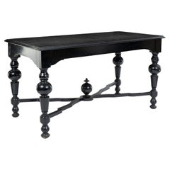 Neoclassical Ebonized Swedish Center or Library Table
