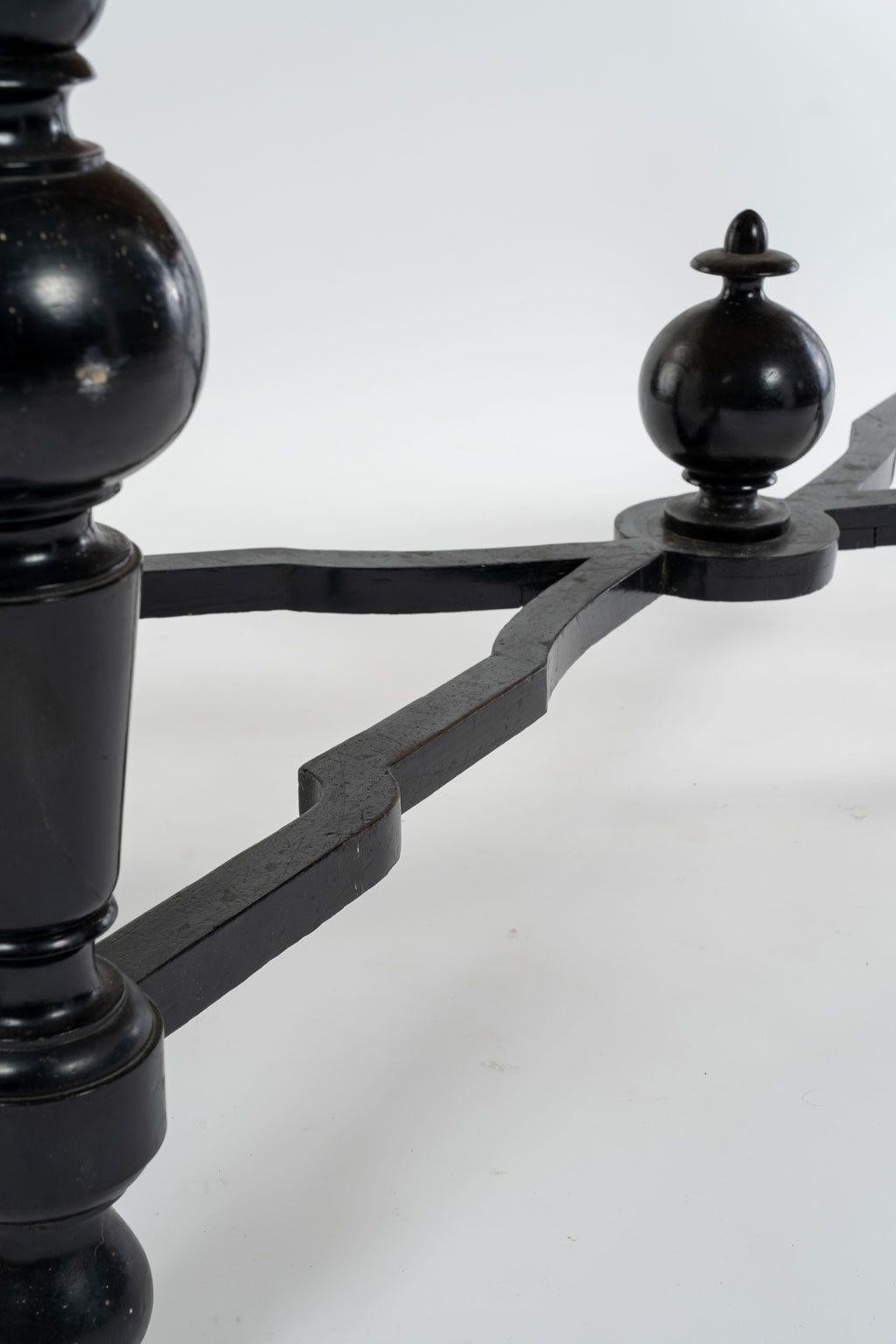 Wood Neoclassical Ebonized Swedish Console Table For Sale