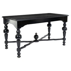 Antique Neoclassical Ebonized Swedish Console Table