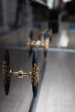 Neoclassical Ebony Wood Dresser with Italian Bespoke Art Furniture Handles