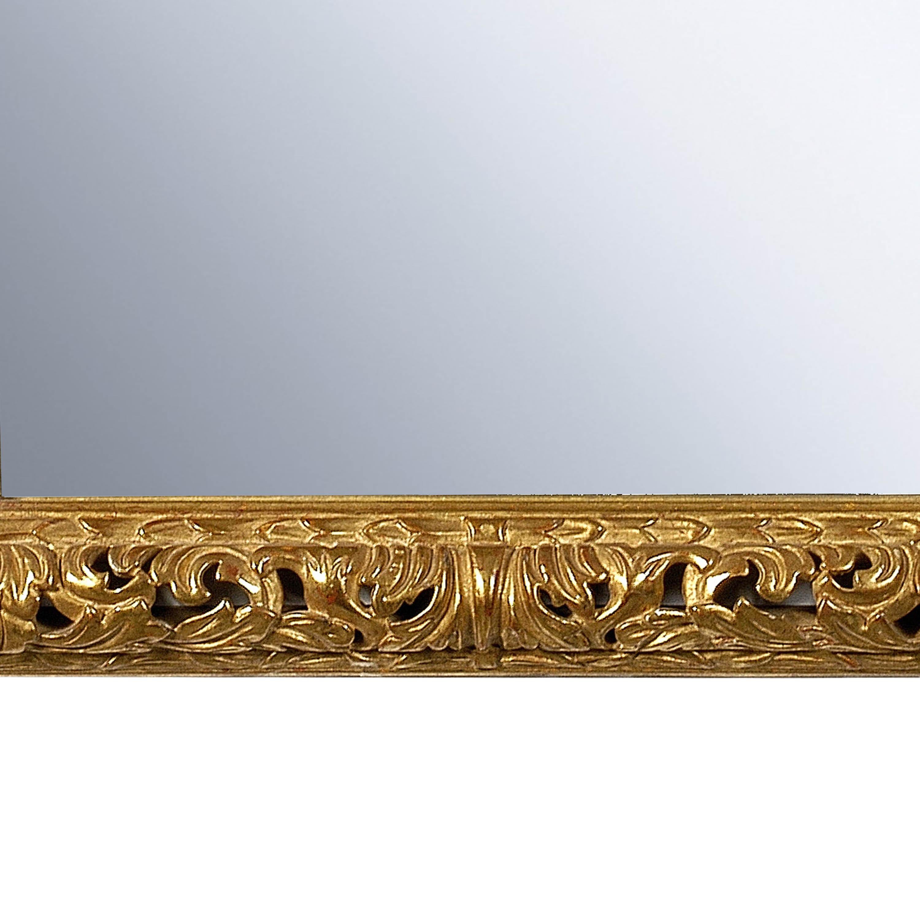 Spanish Neoclassical Empire Gold Hand Carved Wooden Mirror, Spain, 1970 For Sale