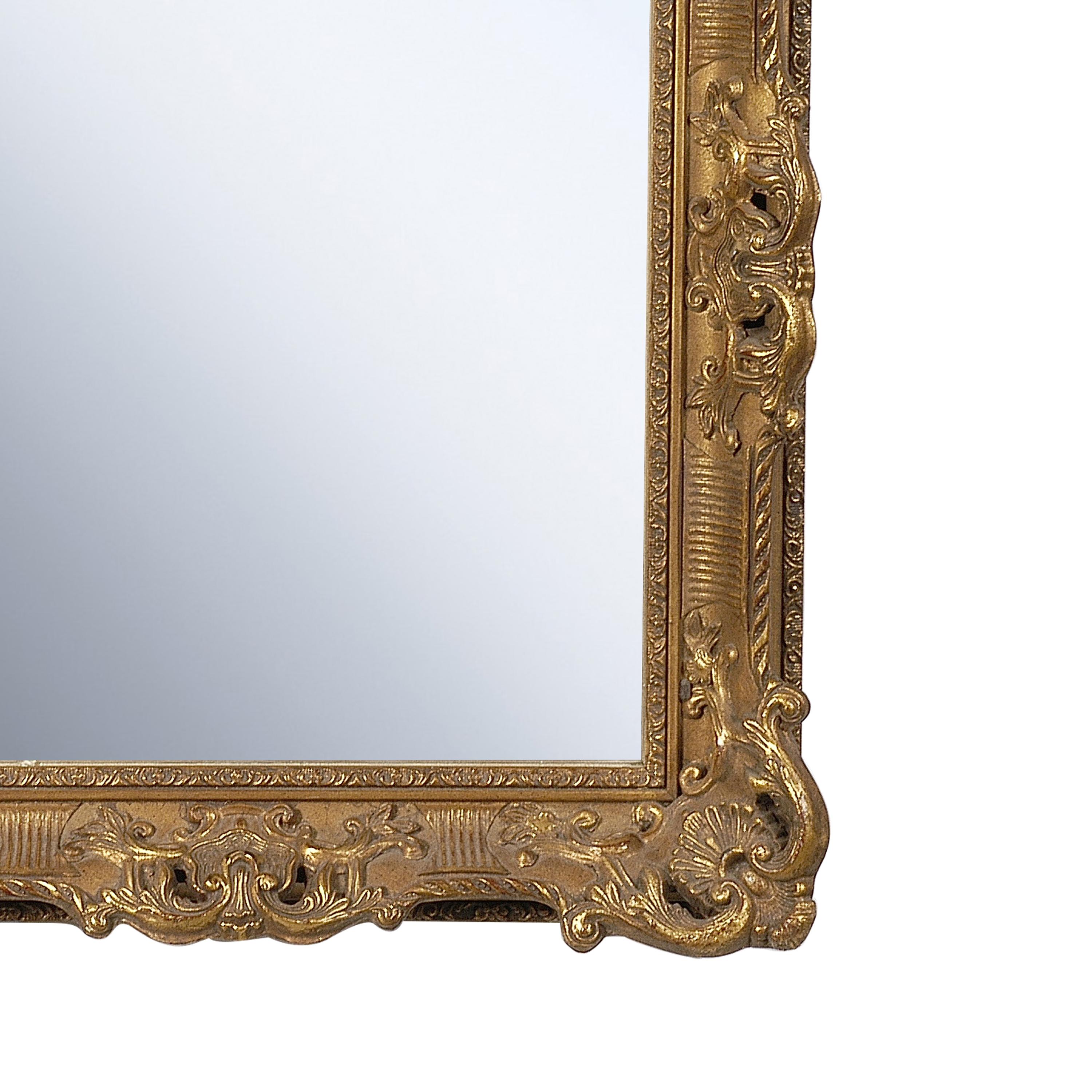 Spanish Neoclassical Empire Gold Hand Carved Wooden Mirror, Spain, 1970