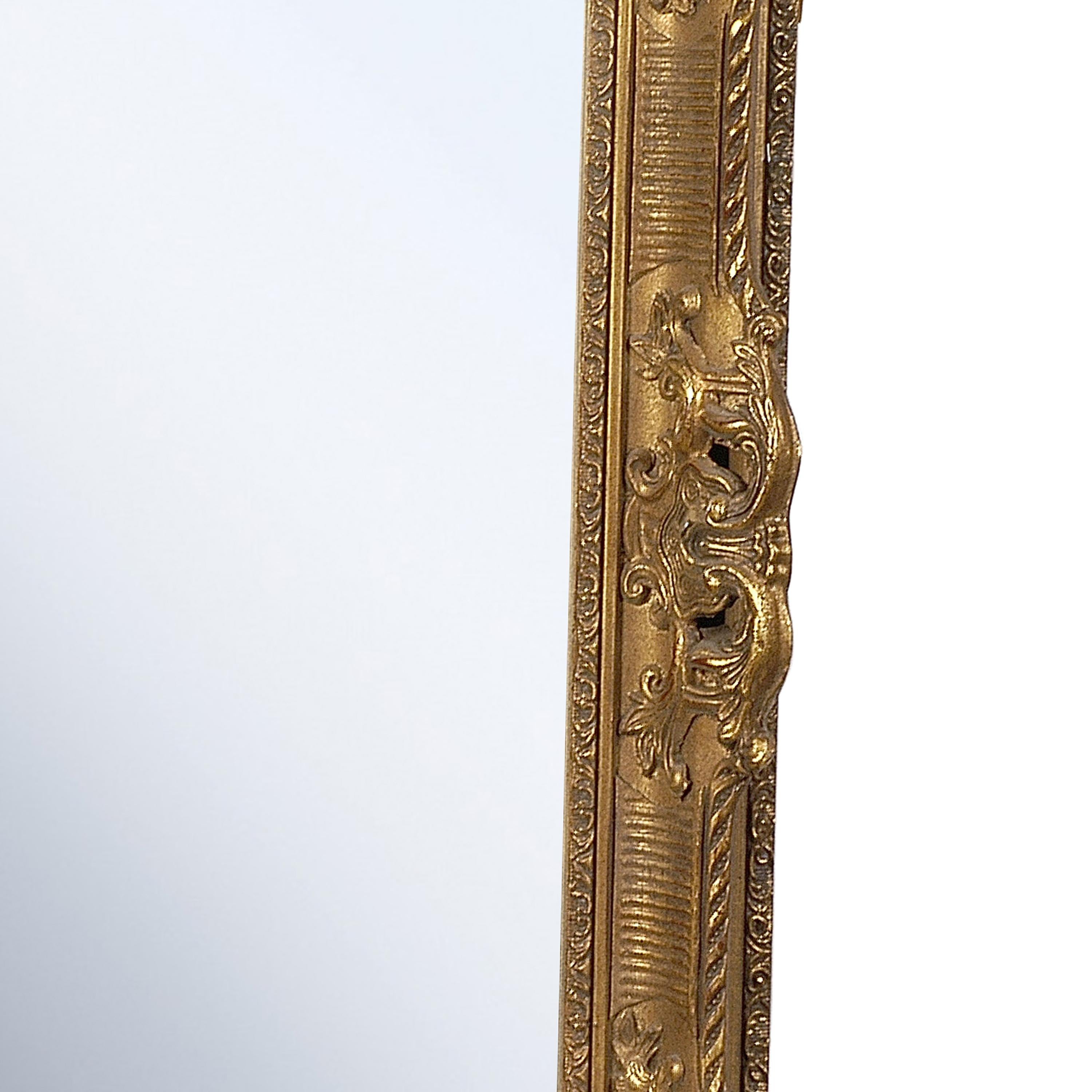 Hand-Carved Neoclassical Empire Gold Hand Carved Wooden Mirror, Spain, 1970