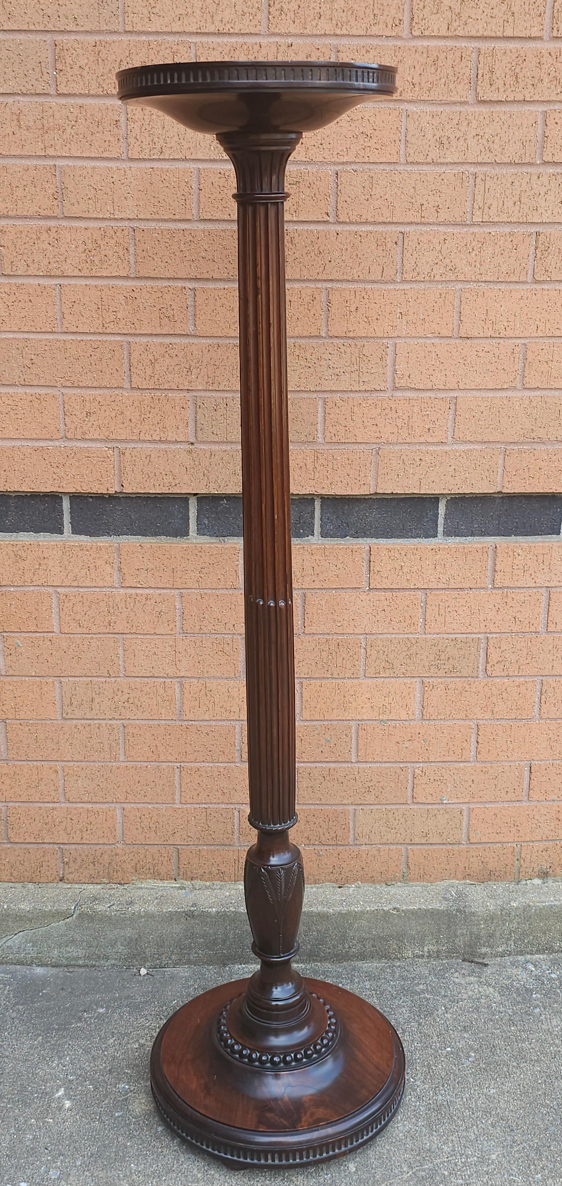 American Neoclassical Empire Mahogany Pedestal Plant Stand For Sale