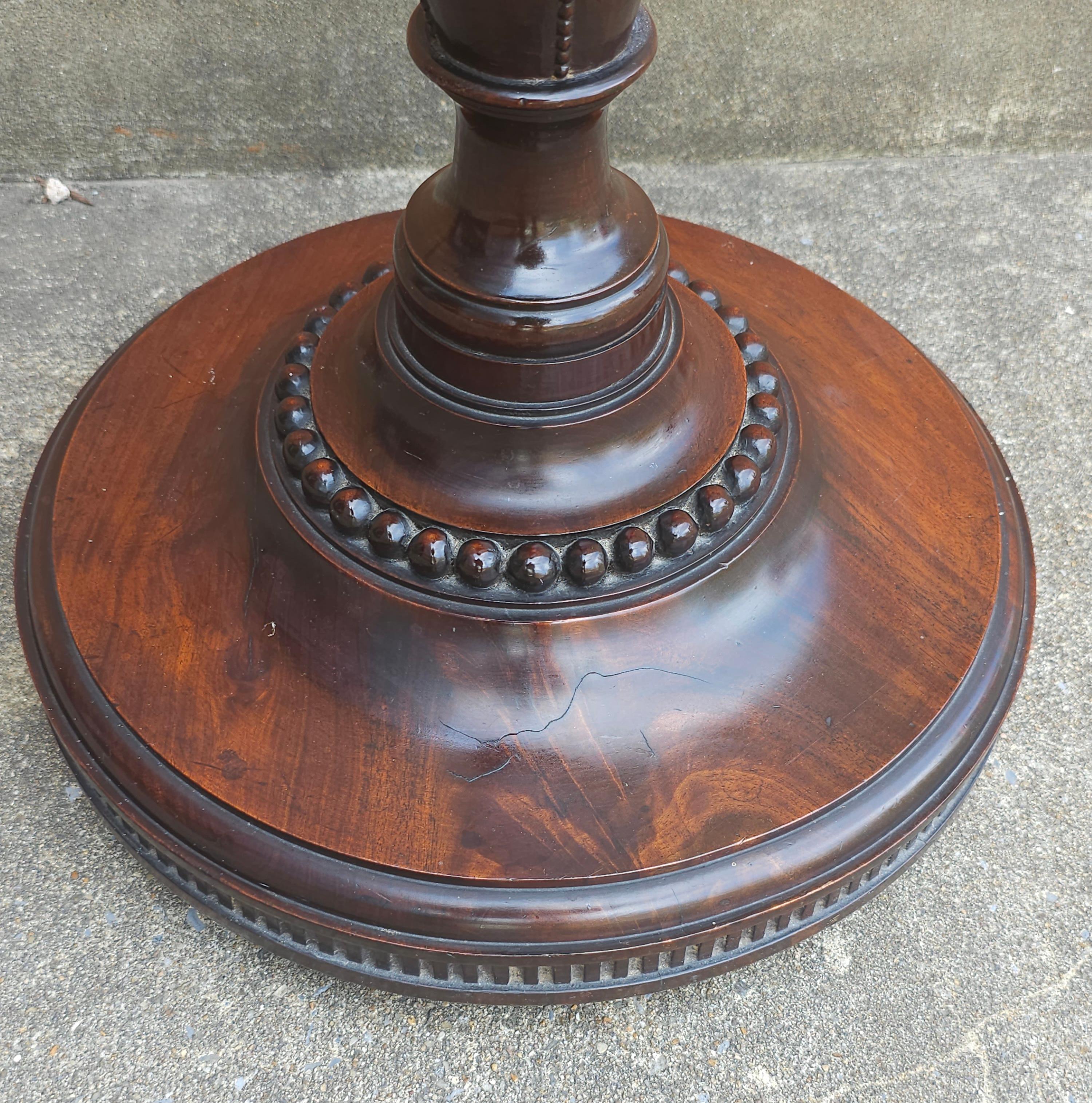 Neoclassical Empire Mahogany Pedestal Plant Stand For Sale 1