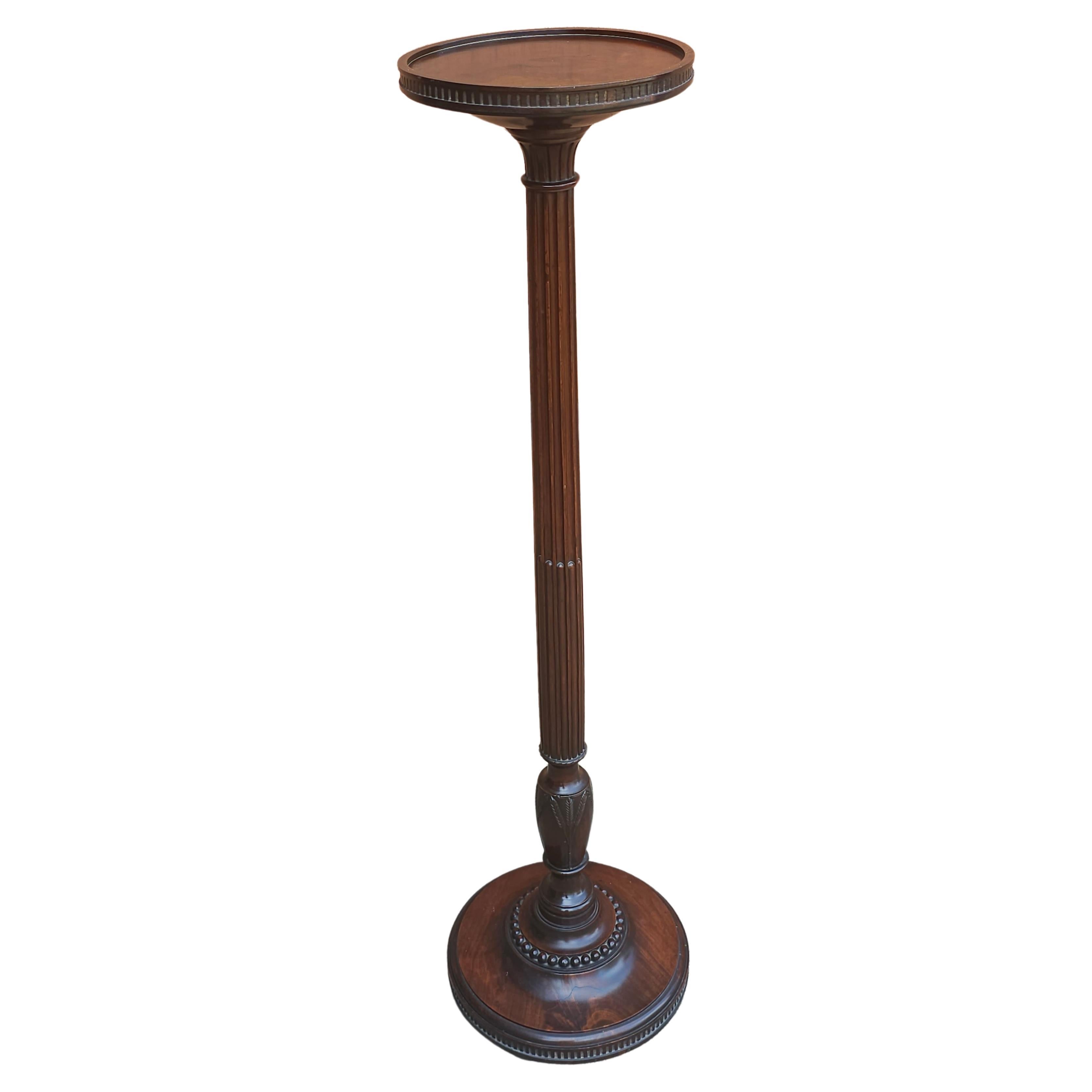 Neoclassical Empire Mahogany Pedestal Plant Stand For Sale